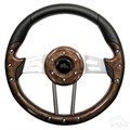 Aviator 4 Woodgrain Steering Wheel for Golf Carts by RHOX