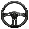 Aviator 5 Black Steering Wheel for Golf Carts by RHOX