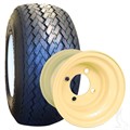 Tire-Wheel Assembly 8x7 Standard Steel Beige Wheel with DOT Golf Tire for Golf Carts by RHOX