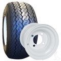 Tire-Wheel Assembly 8x7 Standard Steel White Wheel with DOT Golf Tire for Golf Carts by RHOX