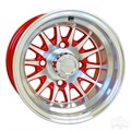 10inch Phoenix Machined with Red Aluminum Offset Wheel for Golf Carts by RHOX