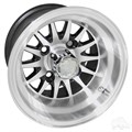 10inch Phoenix Machined with Black Aluminum Offset Wheel for Golf Carts by RHOX