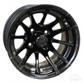 12inch RX104 12-Spoke Black Aluminum Offset Wheel for Golf Carts by RHOX