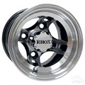 8inch Brickyard Machined with Black Offset Wheel for Golf Carts by RHOX