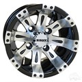 10inch Vegas Machined with Black Aluminum Offset Wheel for Golf Carts by RHOX