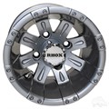 10inch Vegas Gun Metal Aluminum Offset Wheel for Golf Carts by RHOX