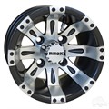10inch Vegas Machined with Matte Black Aluminum Offset Wheel for Golf Carts by RHOX