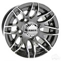 10inch RX175 Machined with Black Aluminum Offset Wheel for Golf Carts by RHOX