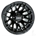 10inch RX175 Gloss Black Aluminum Offset Wheel for Golf Carts by RHOX