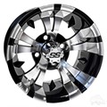 12inch RX178 Machined with Gloss Black Aluminum Offset Wheel for Golf Carts by RHOX