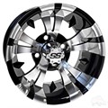 14inch RX188 Machined with Gloss Black Aluminum Offset Wheel for Golf Carts by RHOX