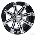 14inch Vegas Machined with Gloss Black Aluminum Offset Wheel for Golf Carts by RHOX