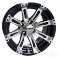 14inch Vegas Machined with Gloss Black Aluminum Centered Wheel for Golf Carts by RHOX