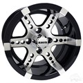 12inch RX250 Machined with Gloss Black Aluminum Offset Wheel for Golf Carts by RHOX