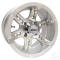 12inch RX251 Machined with Silver Aluminum Offset Wheel for Golf Carts by RHOX
