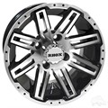 12inch RX265 Machined with Gloss Black Aluminum Offset Wheel for Golf Carts by RHOX