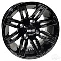 12inch RX265 Gloss Black Aluminum Offset Wheel for Golf Carts by RHOX