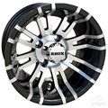 12inch RX270 Machined with Gloss Black Aluminum Offset Wheel for Golf Carts by RHOX
