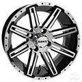14inch RX275 Machined Gloss Black Aluminum Offset Wheel for Golf Carts by RHOX