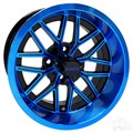 14inch RX281 Gloss Black with Blue Aluminum Offset Wheel for Golf Carts by RHOX