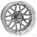 14inch RX281 Machined Silver Aluminum Offset Wheel for Golf Carts by RHOX