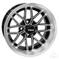 14inch RX282 Machined Gloss Black Aluminum Offset Wheel for Golf Carts by RHOX