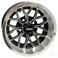 12inch RX283 Machined with Gloss Black Aluminum Offset Wheel for Golf Carts by RHOX