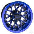 12inch RX283 Gloss Black with Blue Aluminum Offset Wheel for Golf Carts by RHOX