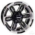 14inch RX285 Machined Gloss Black Aluminum Offset Wheel for Golf Carts by RHOX
