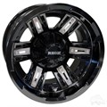 12inch RX286 Gloss Black Aluminum Offset Wheel for Golf Carts by RHOX