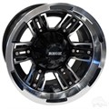 12inch RX286 Machined with Matte Black Aluminum Offset Wheel for Golf Carts by RHOX