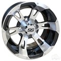 12inch RX320 Machined with Gloss Black Aluminum Offset Wheel for Golf Carts by RHOX