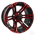 14inch RX354 Black with Red Offset Wheel for Golf Carts by RHOX