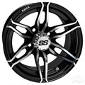 12inch RX377 Machined with Gloss Black Aluminum Offset Wheel for Golf Carts by RHOX