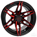 12inch RX377 Gloss Black with Red Aluminum Offset Wheel for Golf Carts by RHOX