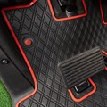 Rubber Floor Mat with Red Trim for EZGO by Xtreme Mats