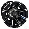 10inch RX150 Machined with Gloss Black Aluminum Offset Wheel for Golf Carts by RHOX