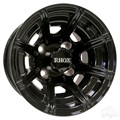 10inch RX151 Gloss Black Aluminum Offset Wheel for Golf Carts by RHOX