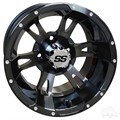 12inch RX321 Gloss Black Aluminum Offset Wheel for Golf Carts by RHOX